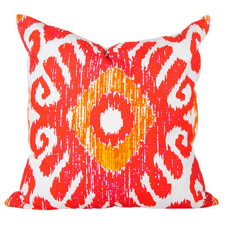 KC117 Cubierta Ikat Blanco/Mandarina 50x50 cm