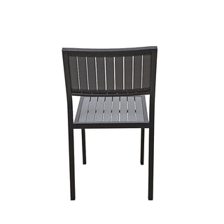 SCL240 Silla Harbour en Acero con Acabado Negro para Exterior y Tablones de Pollywood Gris.