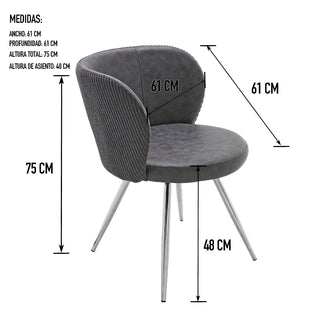 TC2418GG Silla Giratoria Gris con Cromo.