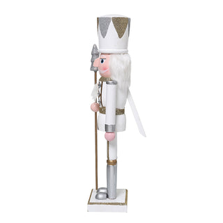 ZHT910B Cascanueces Guardia Blanco Frost, Plata y Oro 38 cm.